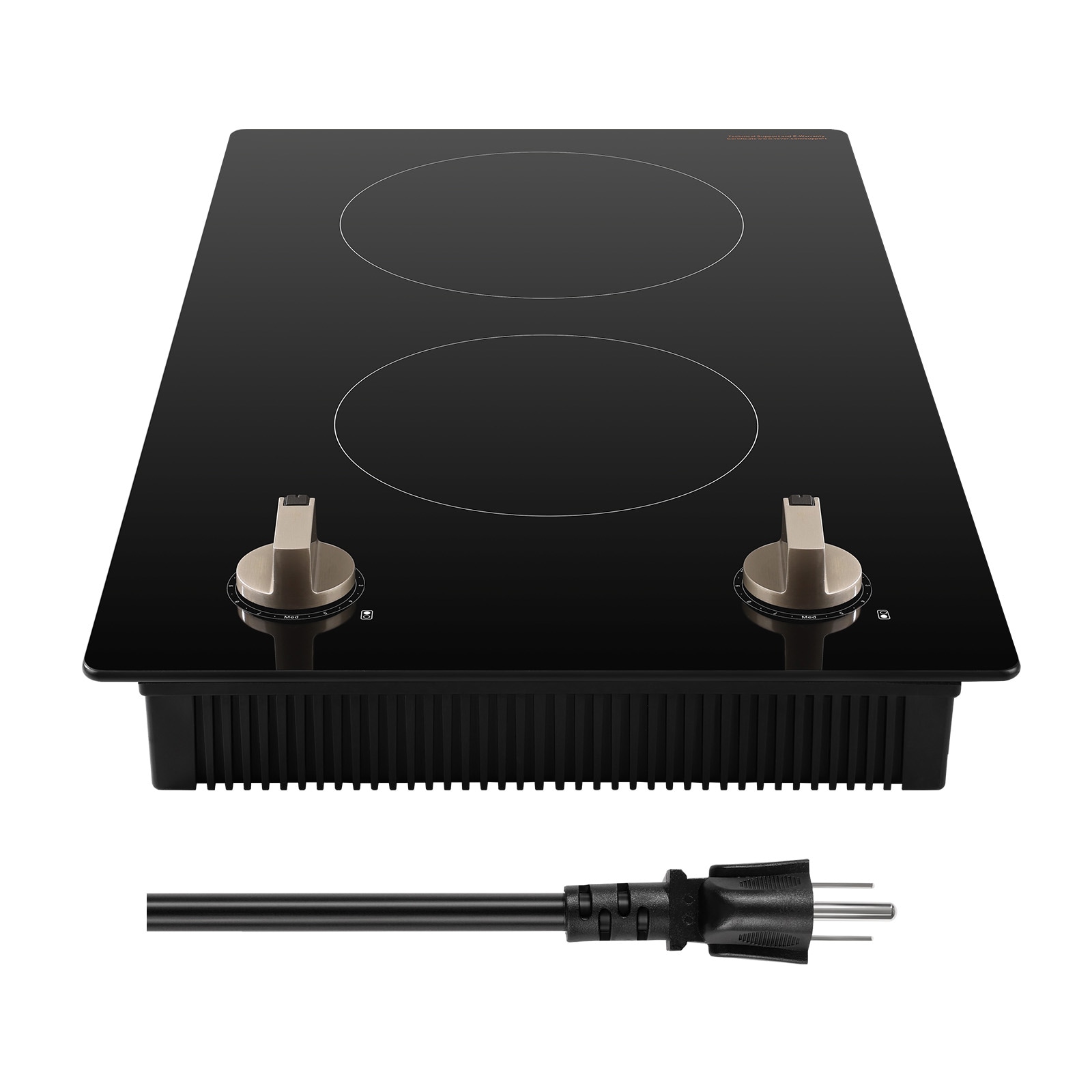 1800W 2 Burner Induction Cooktop Electric Countertop Burner Knob Control_voghion.com